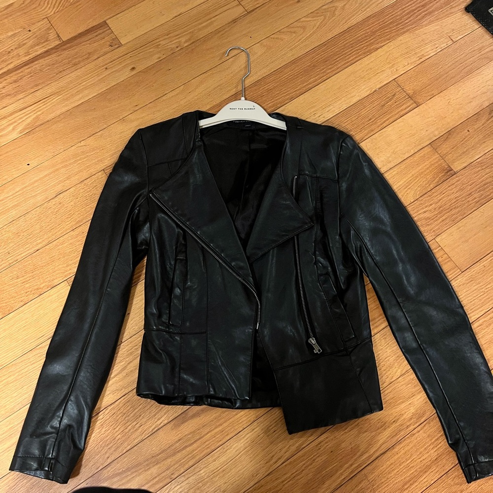 French Connection Black Vegan Leather Jacket